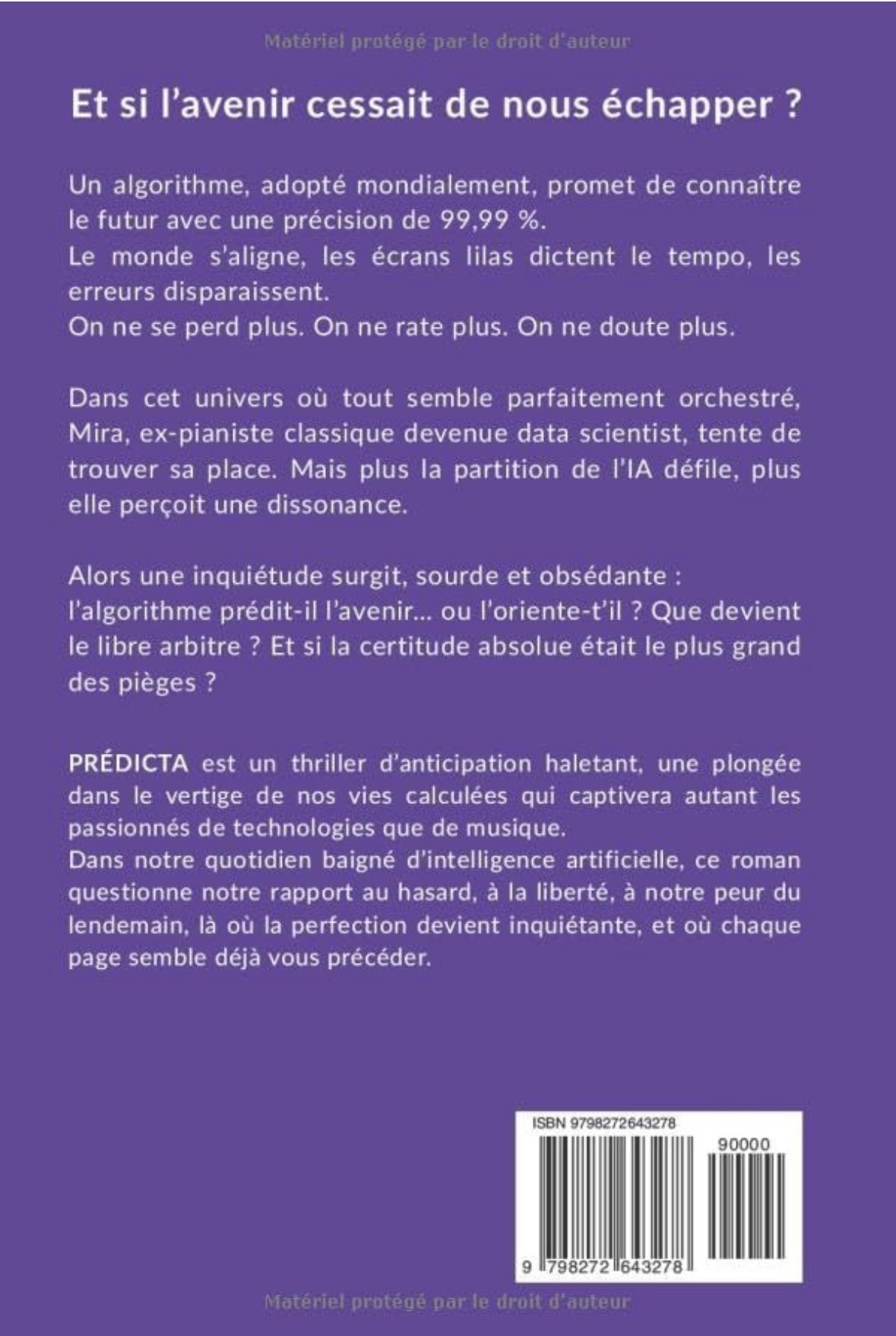 Quatrième de couverture du roman Prédicta